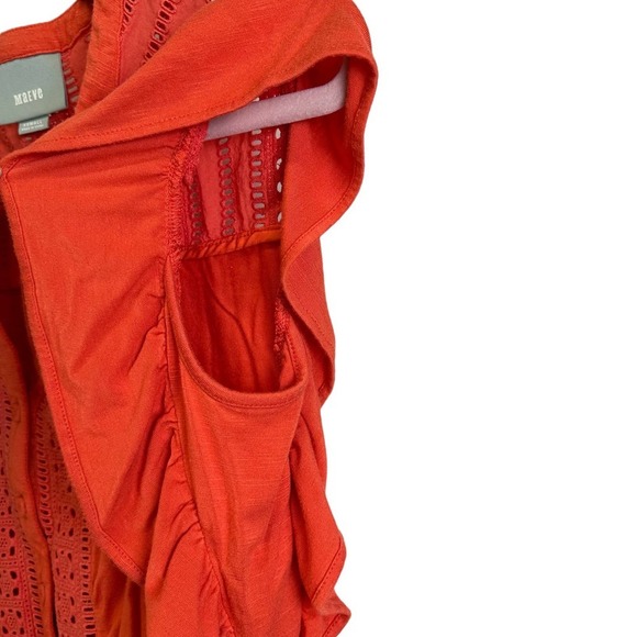 MAEVE Orange Soft Ruffled Sleeve Tank Top/Blouse size XS - Picture 3 of 7